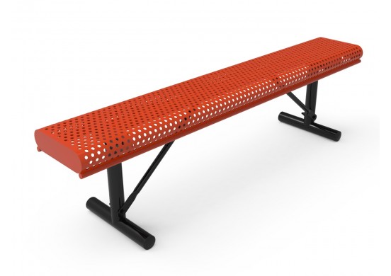 Perforated Steel Rolled Edge Bench without Back